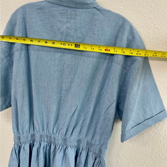 Vintage NWOT Eddie Bauer Blue Chambray Maxi Button-Up Dress Size XL/TG - Picture 12 of 13